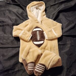 Mick Mack Baby Boys Fleece Hooded zip-up insulated sleeper/one piece 6/9 month